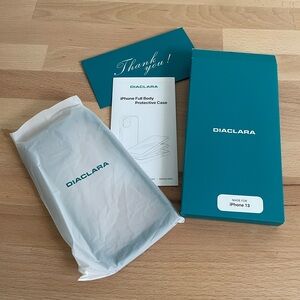 Diaclara Green iPhone 13 Protective 2 Piece Case Cellphone Clear